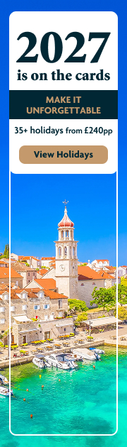 2027 is on the cards. Make it unforgettable. 35+ holidays from £240pp. View Holidays